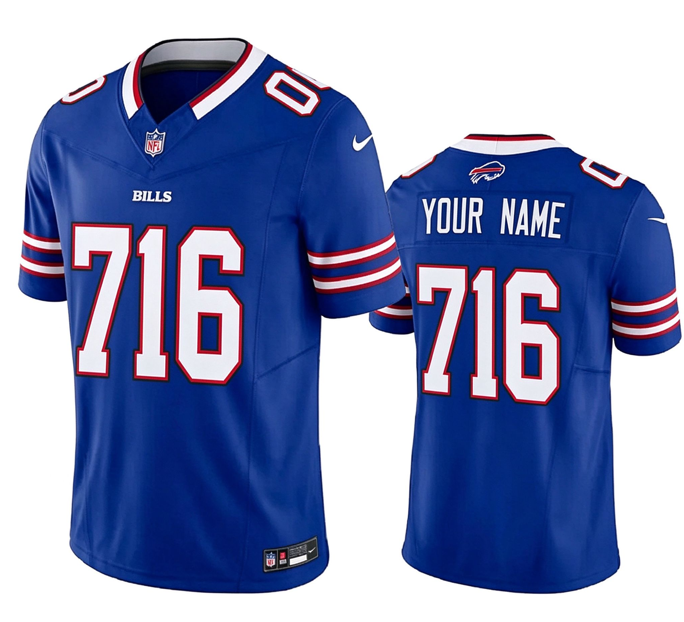 Men's Royal Buffalo Bills Customized Stitched Football Jersey